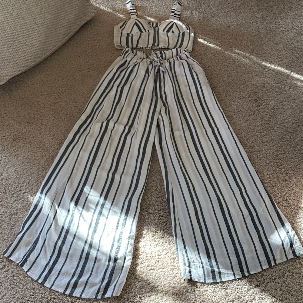 Elegant Striped Two Piece Set XS